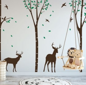 Vinile decorativo cervo nella foresta