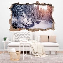 Adesivi murali Winter Mountains Carpathians 3D