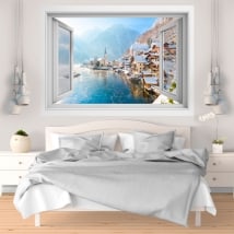 Adesivi murali Inverno in Hallstatt Austria 3D