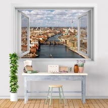 Vinile decorativo fiume Spree Torre Fernsehturm Berlin 3D