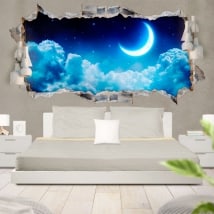 Adesivi luna e stelle 3D