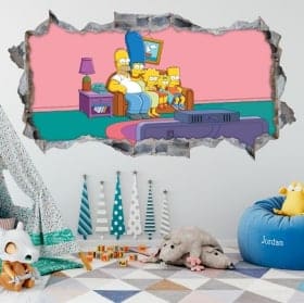 Sticker murale The Simpsons 3D