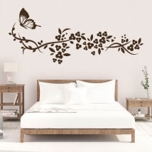 Vinile decorativo farfalla e fiori