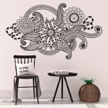 Sticker murale fiori vintage tribali