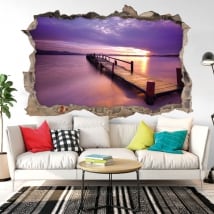 Sticker murale colori del tramonto 3D