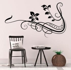 Sticker murale fiori tribali