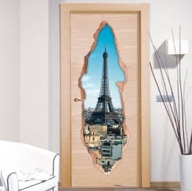 Vinile decorativo porte Parigi Torre Eiffel 3D