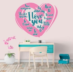 Vinile decorativo Ti amo in diverse lingue