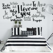 Adesivi in vinile Ti amo in diverse lingue
