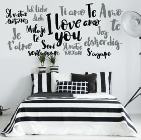 Adesivi in vinile Ti amo in diverse lingue