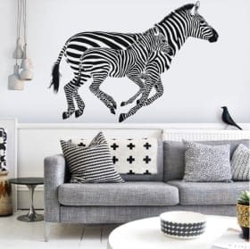 Vinile decorativo muro zebre