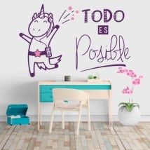 Sticker murale unicorno la frase è possibile