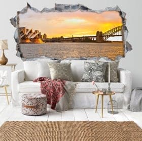 Vinili tramonto baia di Sydney 3D