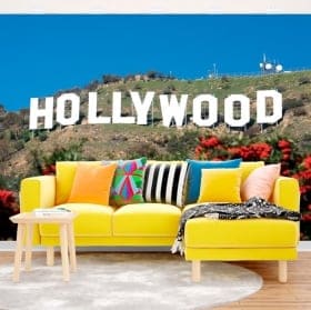 Murales in vinile segno di Hollywood