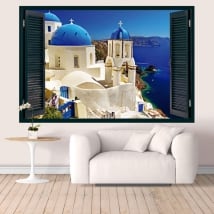 Vinili Grecia Santorini finestra 3D
