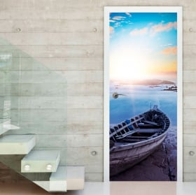 Vinile per porte tramonto sulla spiaggia