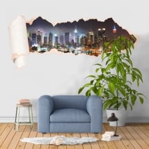Vinili New York Manhattan carta strappata 3D