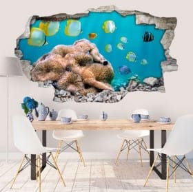 Vinile pareti pescare nel mare 3D