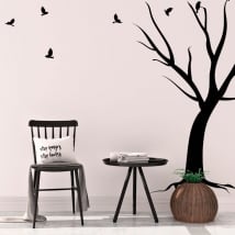 Vinile decorativo albero e uccelli