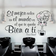 Vinile decorativo parrucchiere frase coco chanel