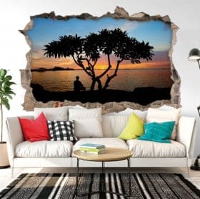 Vinile decorativo tramonto in tailandia 3d