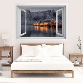 Vinili isole lofoten norvegia finestra 3d