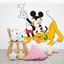 Vinile per bambini topolino e plutone disney