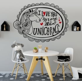 Vinile decorativo e adesivi unicorno e frase