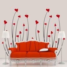 Vinile decorativo cuori fiori