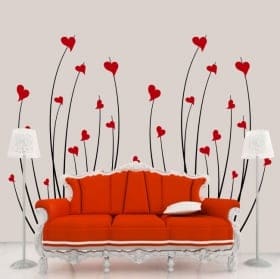Vinile decorativo cuori fiori