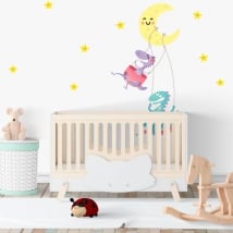 Vinili stanze per bambini dinosauri luna e stelle