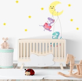 Vinili stanze per bambini dinosauri luna e stelle