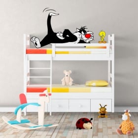 Vinile decorativo gatto silvestro e titti