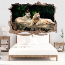 Vinile decorativo tigre bianca 3d