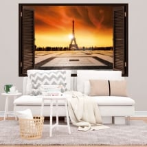 Vinile e adesivi tardo pomeriggio parigi torre eiffel 3d