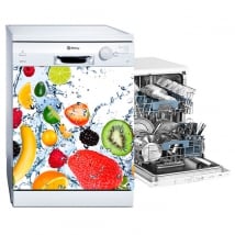 Vinile per lavastoviglie frutta spruzzi d'acqua
