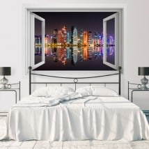 Vinili finestra città di doha qatar 3d