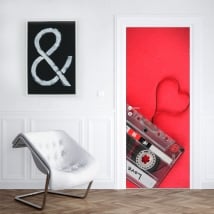 Vinile per porta cassette cuore amore