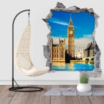 Vinili buco muro 3d big ben londra inghilterra