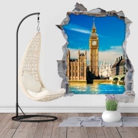 Vinili buco muro 3d big ben londra inghilterra