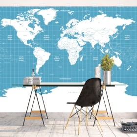 Murales in vinile per decorare mappa del mondo