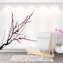 Vinile adesivo ramo di un albero con foglie