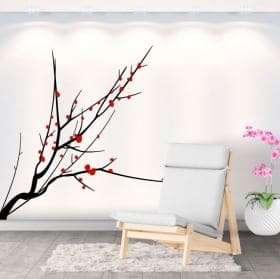Vinile adesivo ramo di un albero con foglie