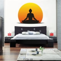 Vinile adesivo e autoadesivi silhouette di yoga