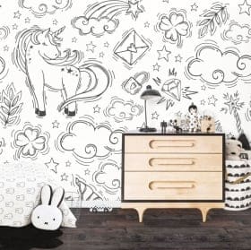 Murales in vinile unicorni