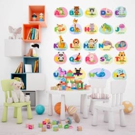 Vinili e adesivi per bambini animali abc in inglese