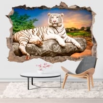 Vinili buco muro tigre bianca 3d