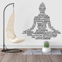 Vinili e adesivi silhouette testo di yoga
