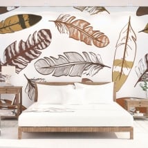 Murales in vinile piume per decorare