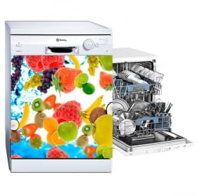 Vinile per lavastoviglie frutta con latte